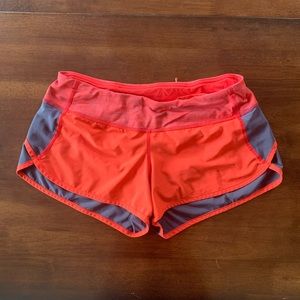 Red and Grey Lululemon running/workout shorts